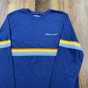 Wilbur Soot Shirt Mens L Blue Rainbow OS Operating System Software Technology